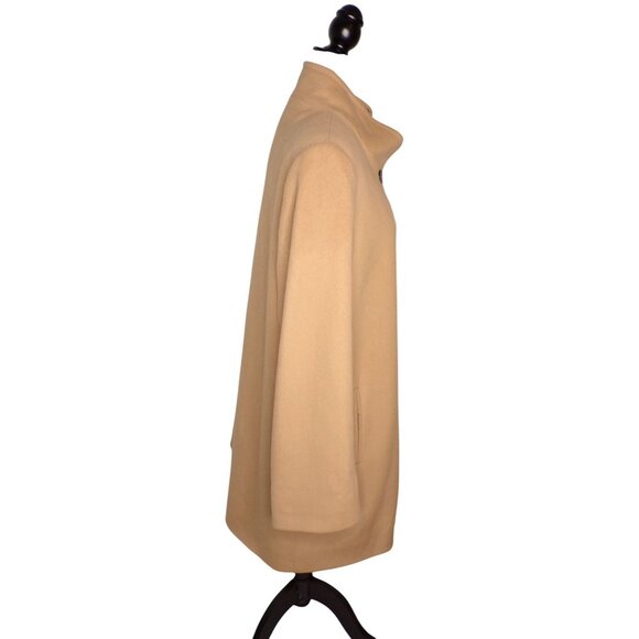 🆕FLEURETTE Dawn Wool Stand Collar Car Coat Camel Tan 10 - Picture 10 of 16
